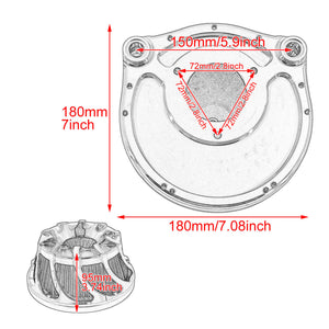 Spin Chrome Cut Air Cleaner Intake Filter Fit For Harley Touring Glides Trike 2008 | HCmotorku