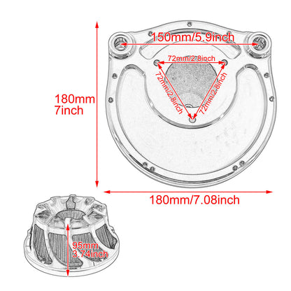 Spin Chrome Cut Air Cleaner Intake Filter Fit For Harley Touring Glides Trike 2008 | HCmotorku