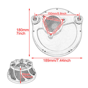 Spin Cut Air Cleaner Intake Filter Chrome Fit For Harley Touring 2017-2023 Trike 2025 | HCmotorku