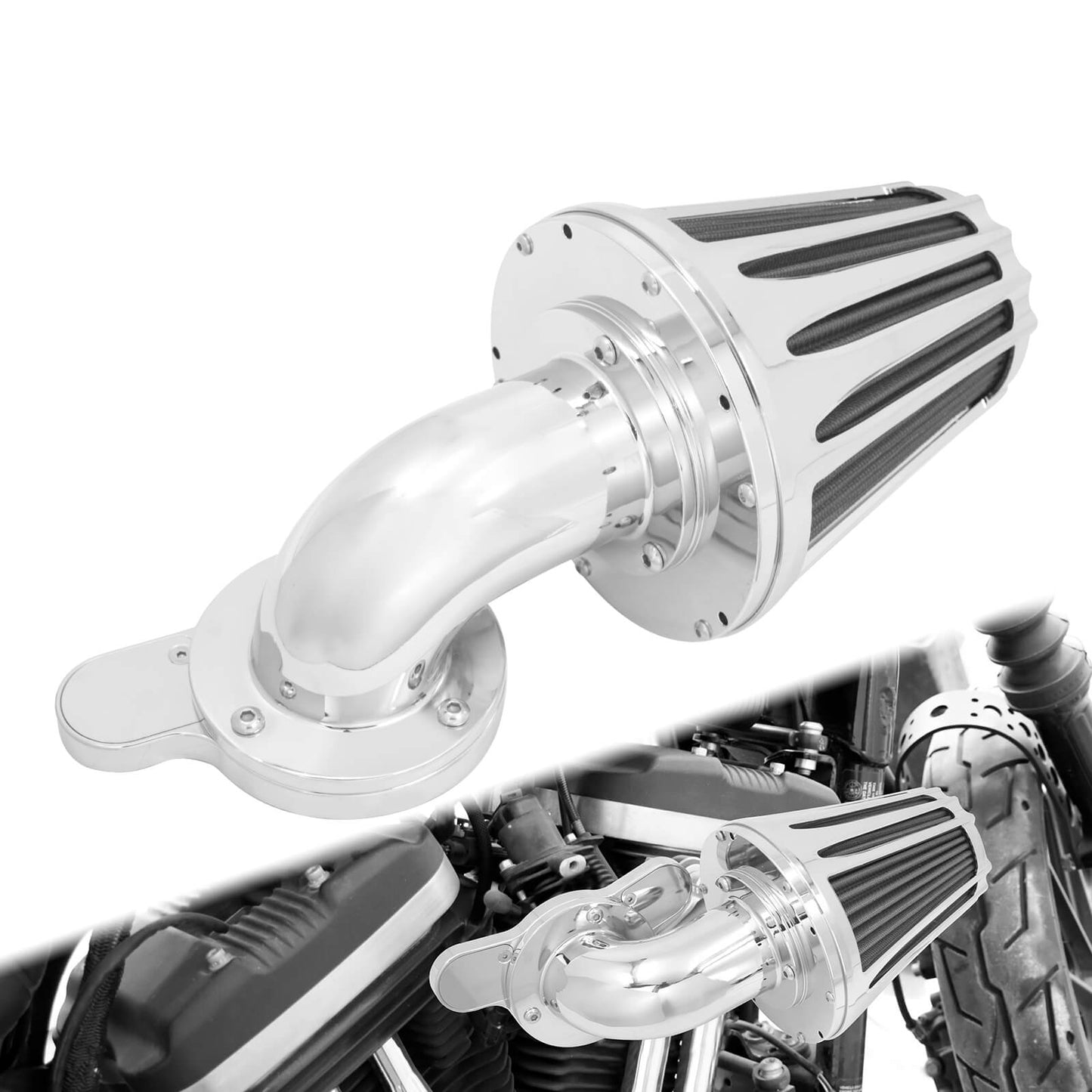 Sucker Air Cleaner Cover Chrome Fit For Harley Sportster XL 883 1200 2004-2022 | HCmotorku