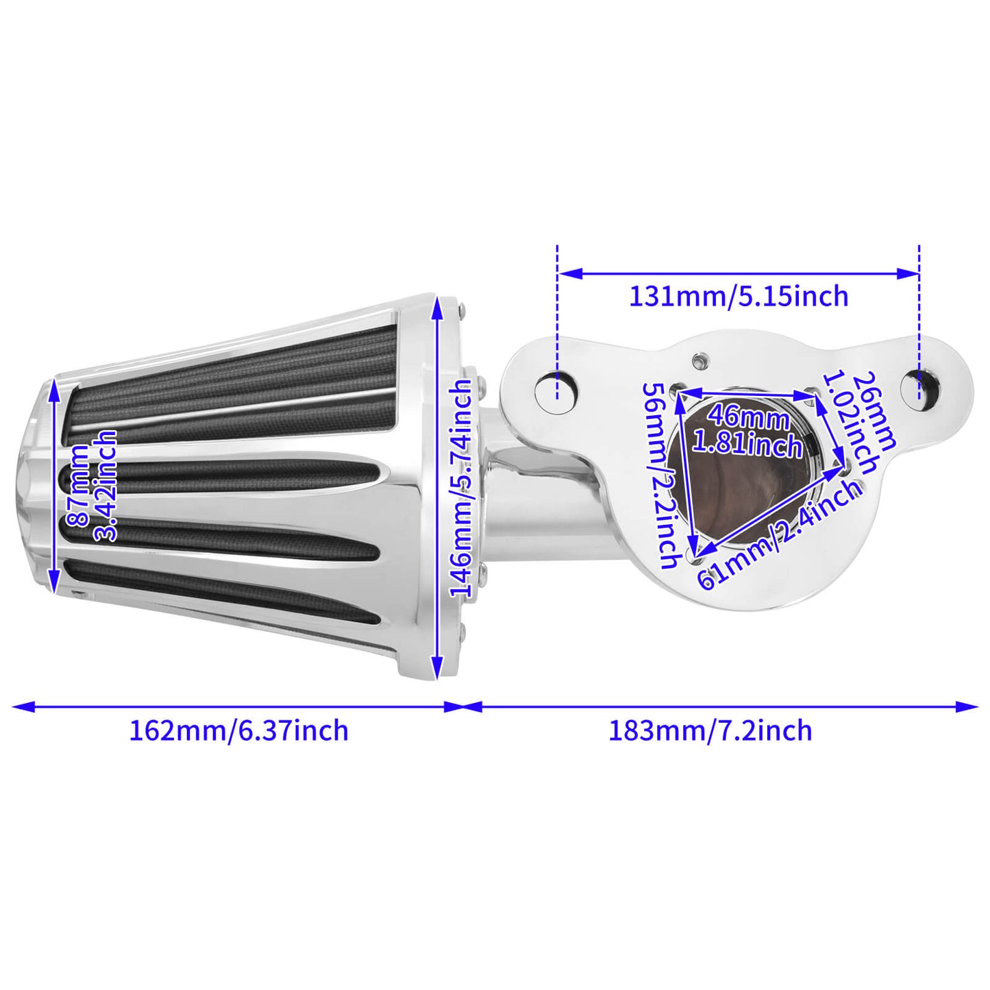 Sucker Air Cleaner Cover Chrome Fit For Harley Sportster XL 883 1200 2004-2022 | HCmotorku