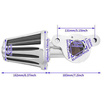 Sucker Air Cleaner Cover Chrome Fit For Harley Sportster XL 883 1200 2004-2022 | HCmotorku