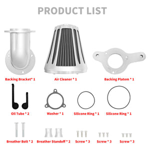 Cone Filter Elbow Air Cleaner Chrome Fit For Harley M8 Touring 2017-2023 Softail 2018-2024 | HCmotorku