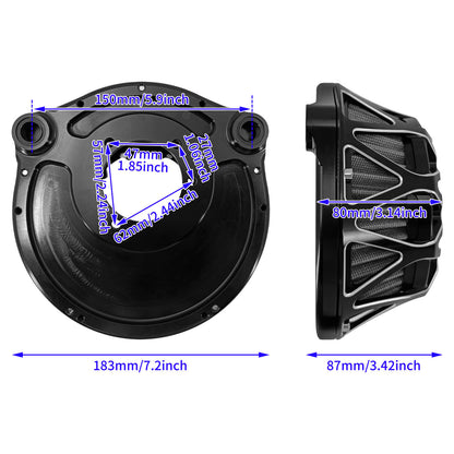 CNC Air Filter Cleaner Star Gray Intake Fit Harley Dyna Softail Touring FLH | HCmotorku