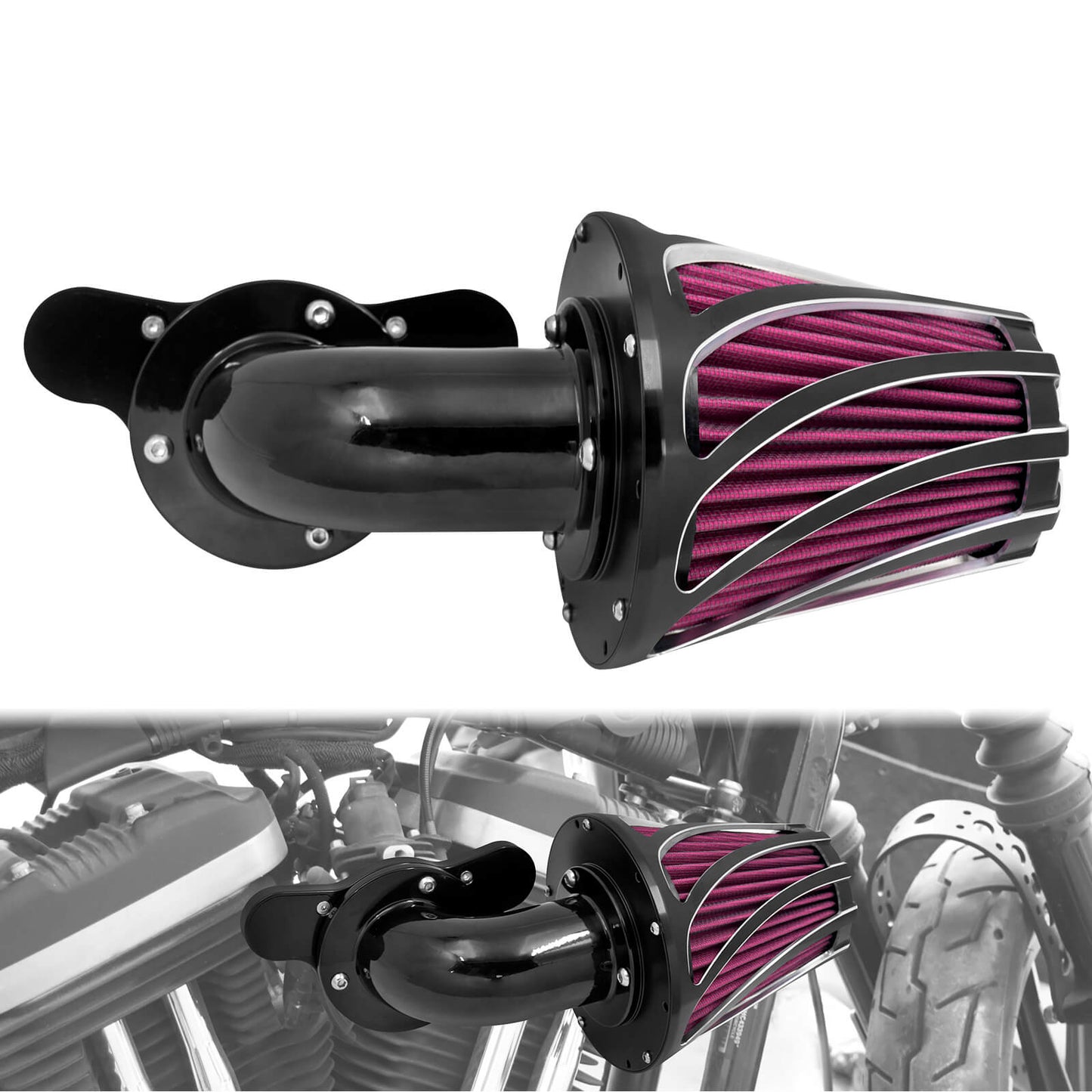 Sucker Air Intake Cleaner Kit Fit Harley Sportster 883 1200 48 72 2004-UP | HCmotorku