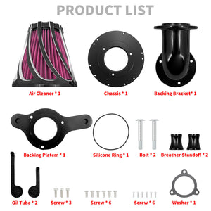 Mushroom Air Cleaner Intake Filter Black Fit For Harley M8 Touring Softail Trike | HCmotorku