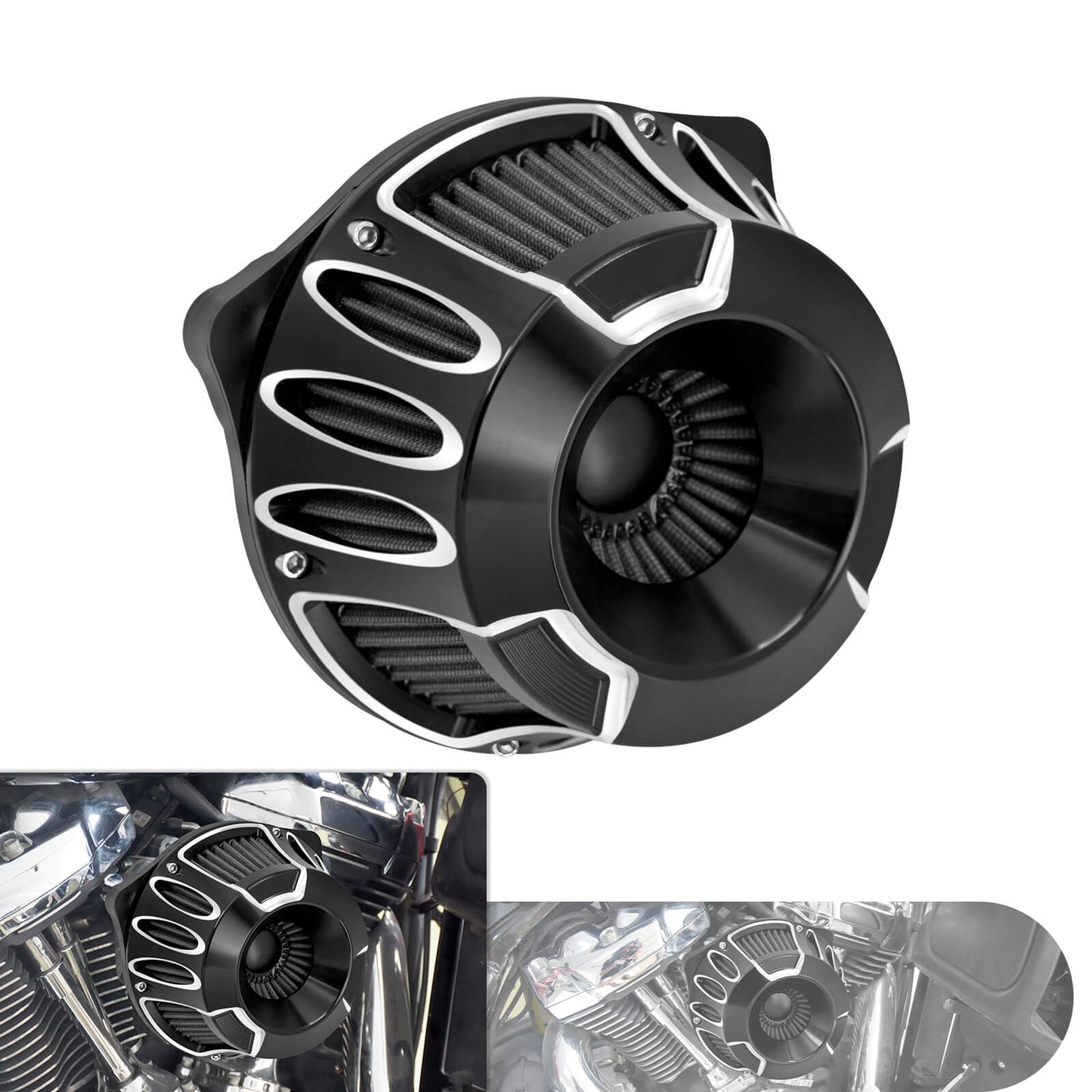 Hollow Air Cleaner Filter Gray Intake For Harley Touring Road King Glide 2000-2007 | HCmotorku