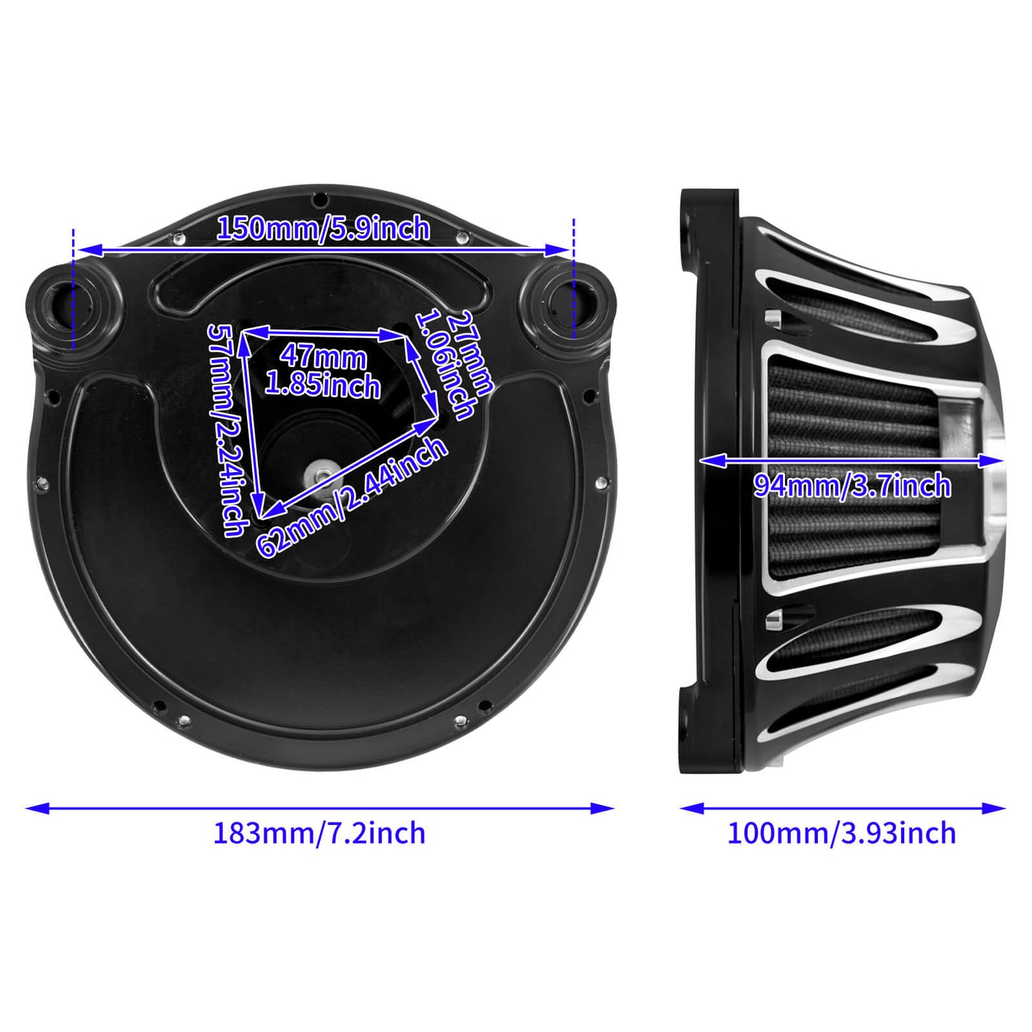 Hollow Air Cleaner Filter Gray Intake For Harley Touring Road King Glide 2000-2007 | HCmotorku