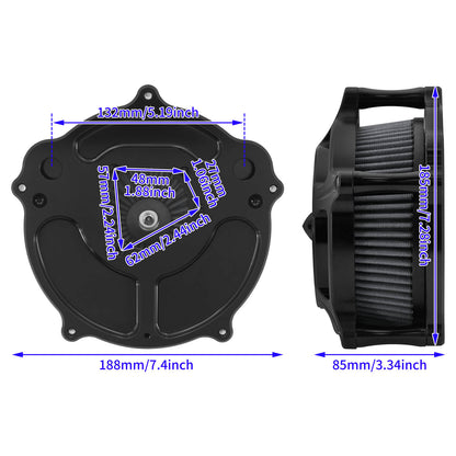 Air Cleaner Intake Filter Black Fit For Harley Sportster Iron 883 1200 48 72 2004-UP | HCmotorku