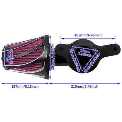 Mushroom Air Cleaner Intake Filter Black Fit For Harley M8 Touring Softail Trike | HCmotorku