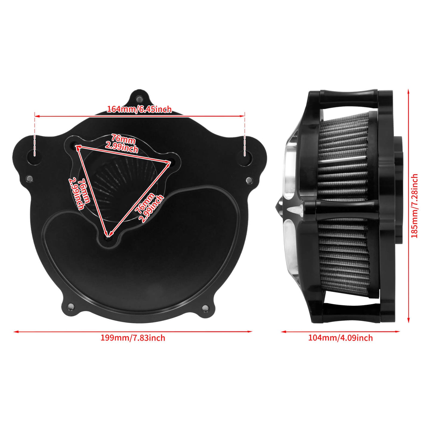 Air Cleaner Grey Intake Filter Fit For Harley M8 Touring Trike Softail 2018-2024 | HCmotorku