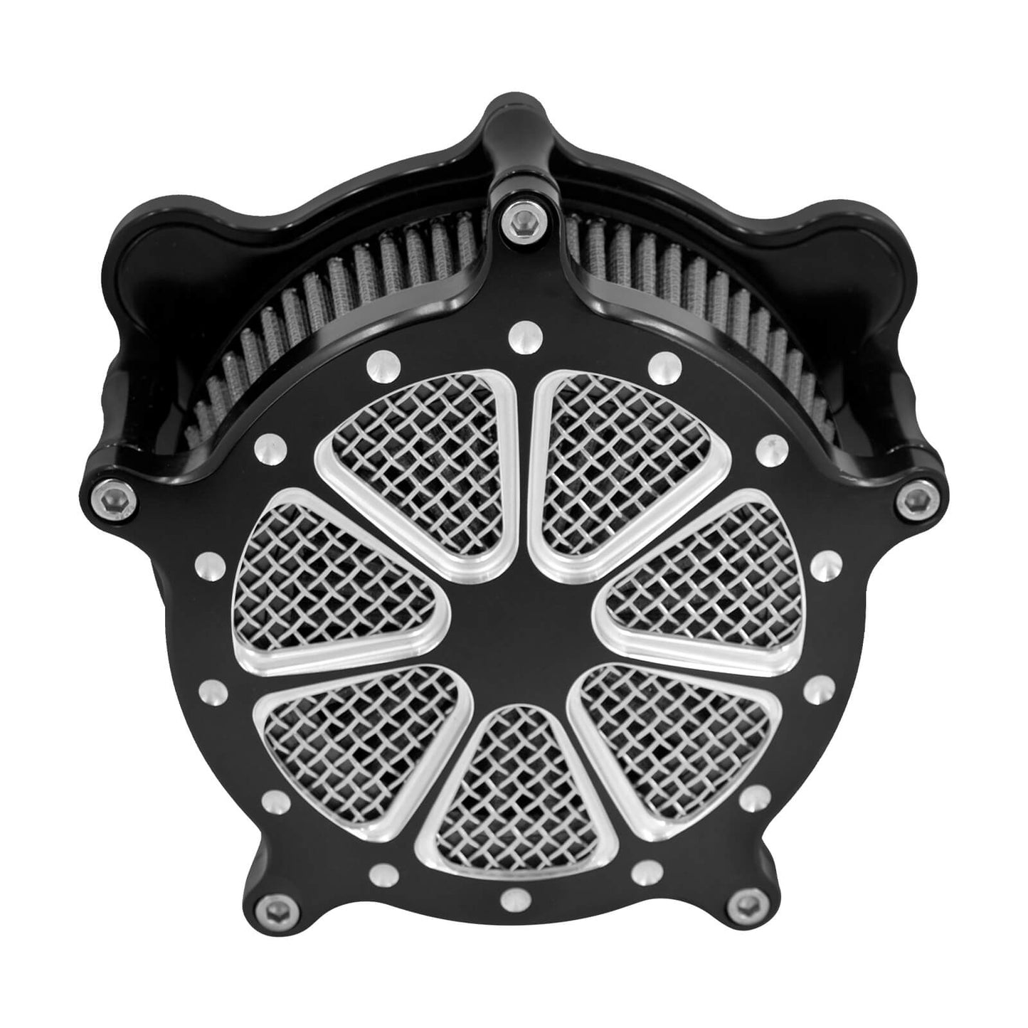 Dots Cut Spike Air Cleaner Intake Filter Fit For Dyna Softail Touring 2000-2007 | HCmotorku