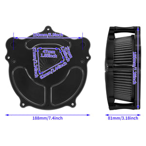 Dots Cut Spike Air Cleaner Intake Filter Fit For Dyna Softail Touring 2000-2007 | HCmotorku