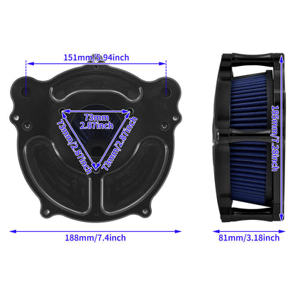 Dots Air Filter Blue Intake For Touring 2008-2016 Softail 2016-2017 Dyna 2017 | HCmotorku