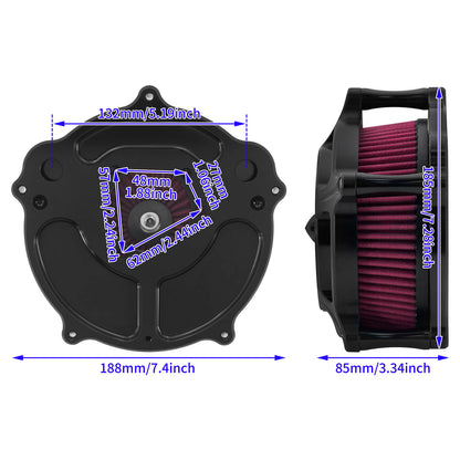 Air Cleaner Spike Intake Filter Fit For Sportster XL 1200 2004-2022 Matte Black | HCmotorku