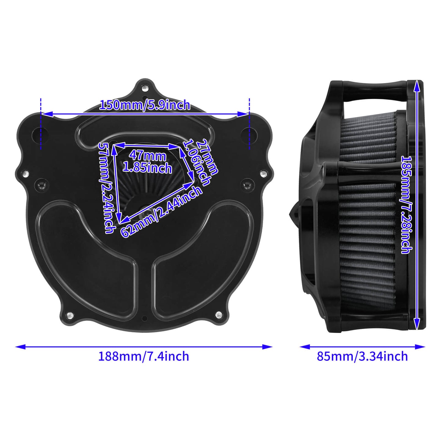 Air Intake Filter Kit Fit Harley Dyna Softail Touring 2000-2007 | HCmotorku