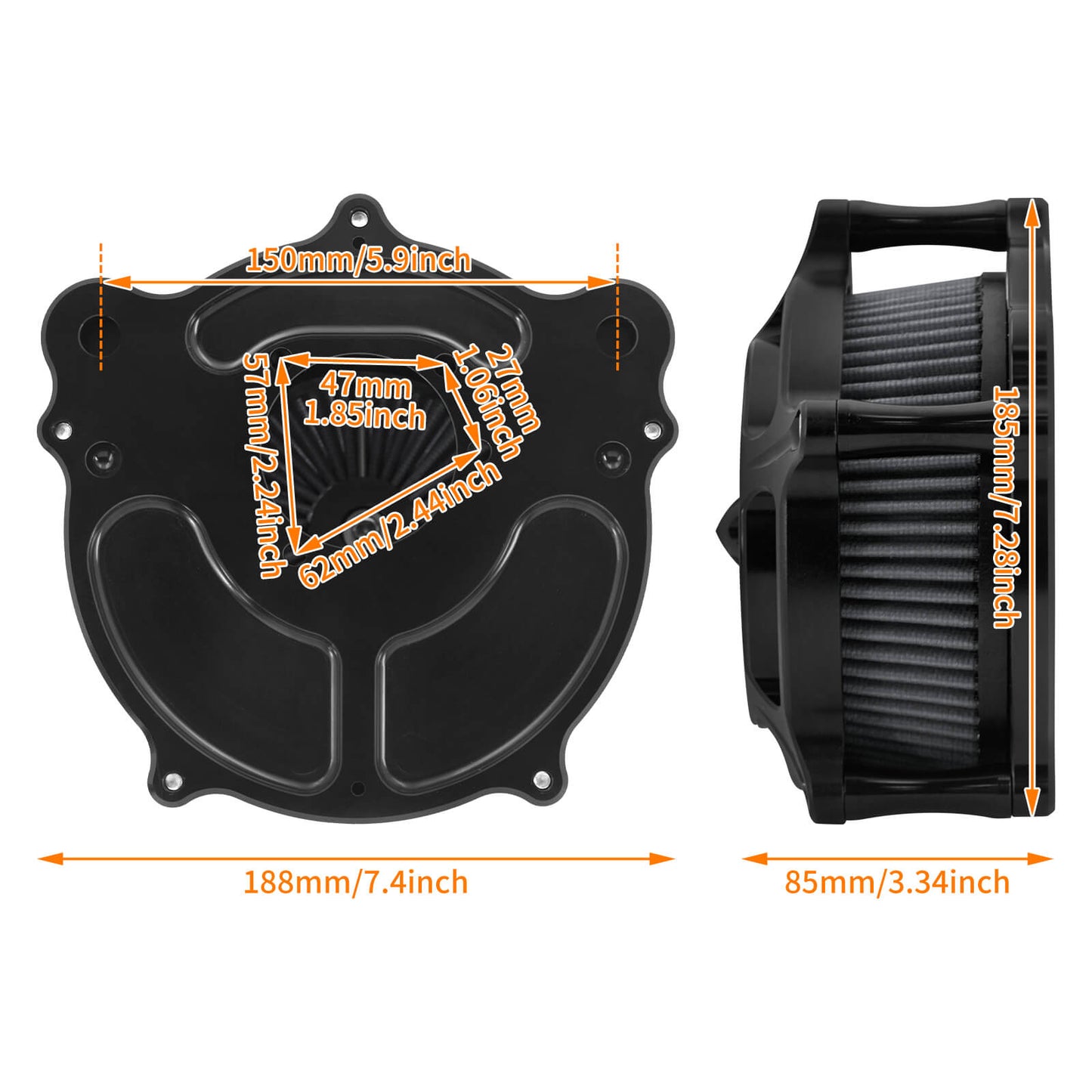 Air Intake Filter Kit Fit Harley Dyna Softail Touring 2000-2007 | HCmotorku
