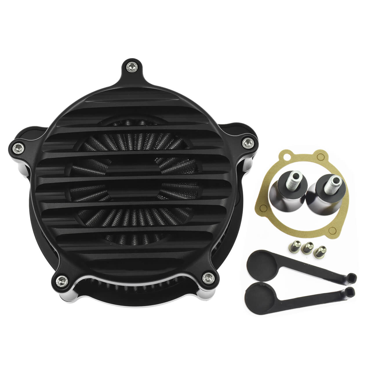 Stripe Air Cleaner Gray Filter Matte Black Fit For Harley Dyna 2000-2017 Softail 2000 | HCmotorku