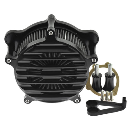 Stripe Air Cleaner Gray Filter Matte Black Fit For Harley Dyna 2000-2017 Softail 2000 | HCmotorku