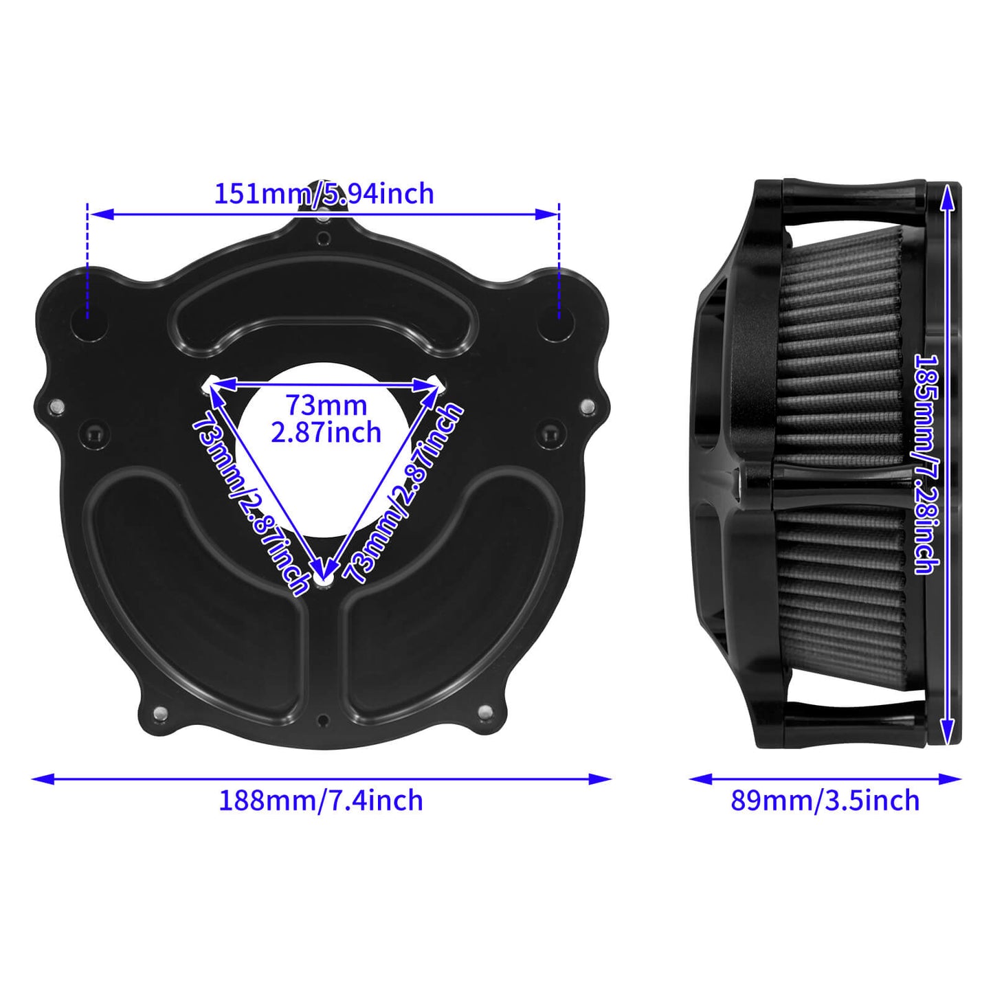 Transparent Air Cleaner Filter Gray Fit For Harley Touring 2008-2016 Softail 2016-2017 | HCmotorku