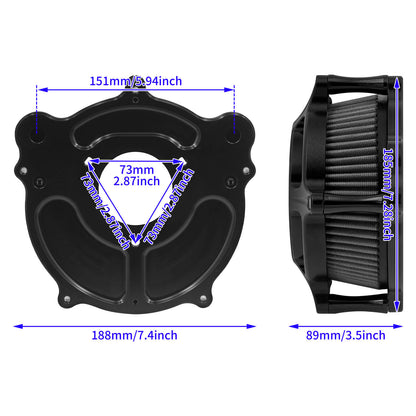 Transparent Air Cleaner Filter Gray Fit For Harley Touring 2008-2016 Softail 2016-2017 | HCmotorku