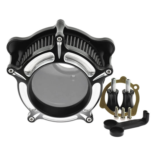 Clarity Air Filter Gray Cleaner Chrome Fit For Harley Touring 2000-2007 Dyna 2000-2017 | HCmotorku