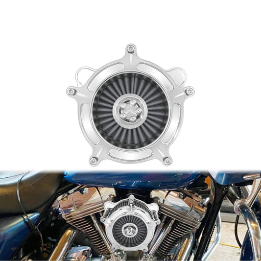 Turbine Air Filter Gray Chrome For Harley Touring '00-'07 Softail '00-'15 Dyna '00-'17 | HCmotorku