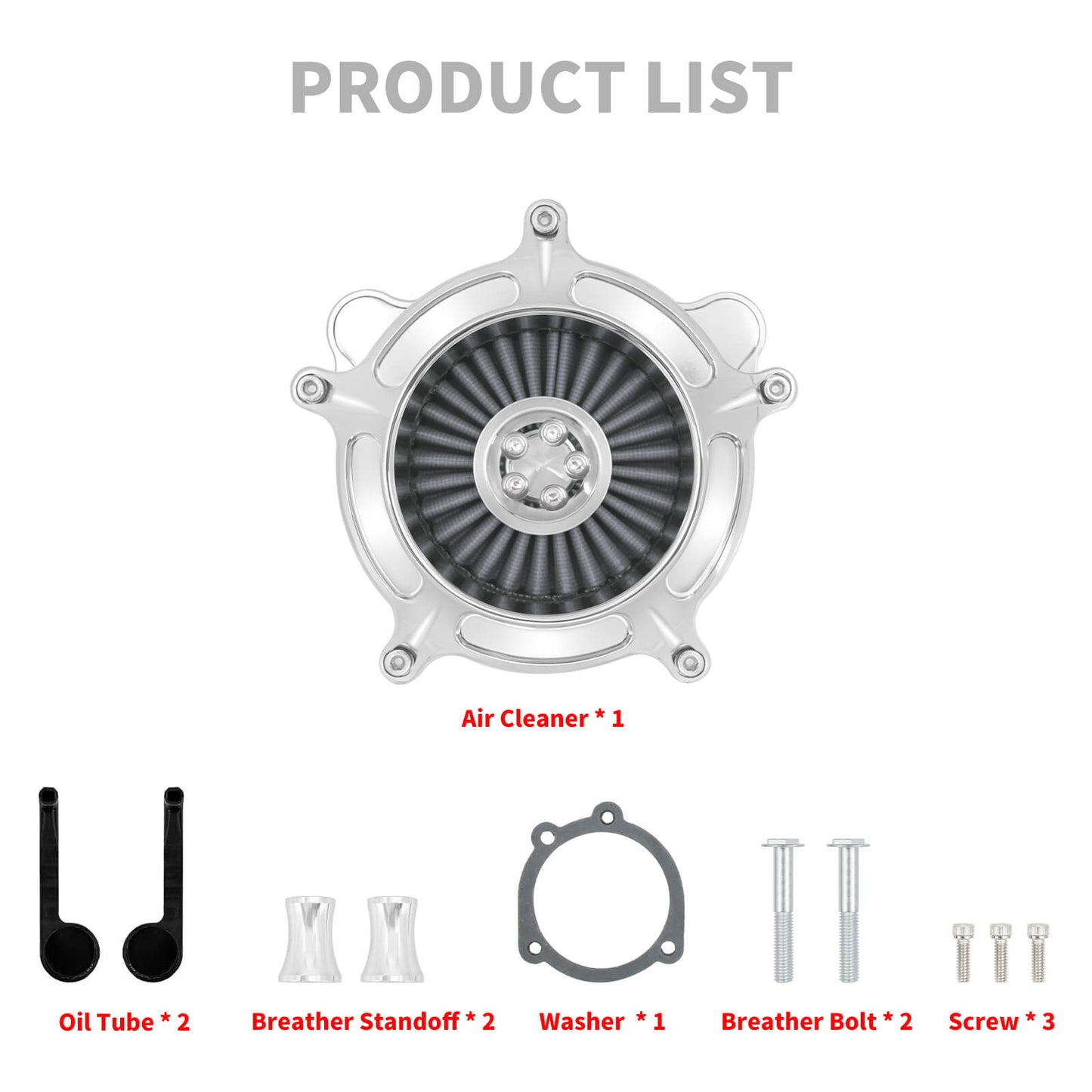 Turbine Air Filter Gray Chrome For Harley Touring '00-'07 Softail '00-'15 Dyna '00-'17 | HCmotorku