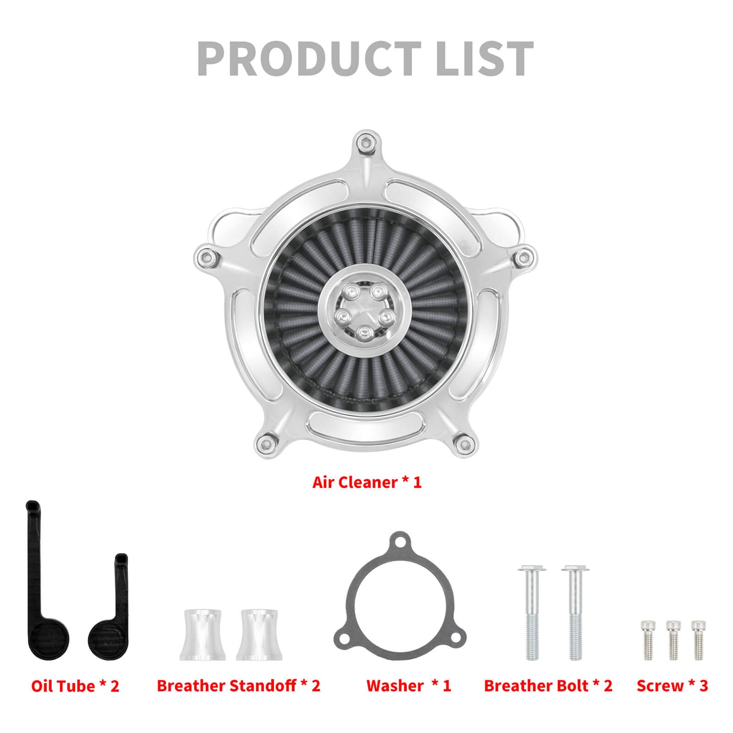 Air Cleaner Filter Gray Intake Chrome For Harley Touring Street Road Glide 2017-2023 | HCmotorku