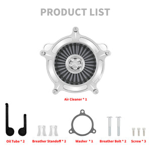Air Cleaner Filter Gray Intake Chrome For Harley Touring Street Road Glide 2017-2023 | HCmotorku