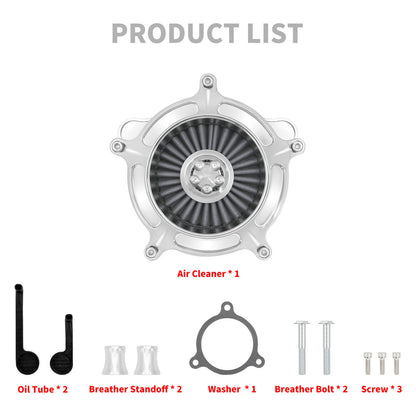 Air Cleaner Filter Gray Intake Chrome For Harley Touring Street Road Glide 2017-2023 | HCmotorku