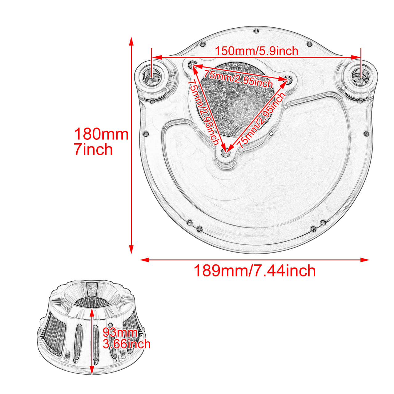 Motorcycle Air Filter Intake System for Harley M8 Touring 2017-2023 Softail 2018-2024 | HCmotorku