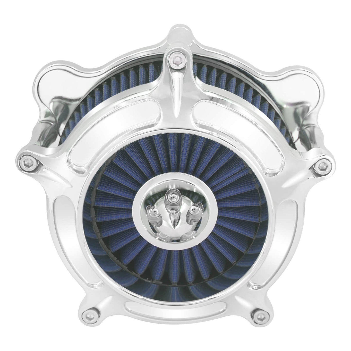 Turbine Air Filter Blue Intake Chrome For Harley Dyna Street Fat Bob 2000-2017 | HCmotorku
