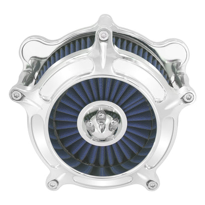 Turbine Air Filter Blue Intake Chrome For Harley Dyna Street Fat Bob 2000-2017 | HCmotorku