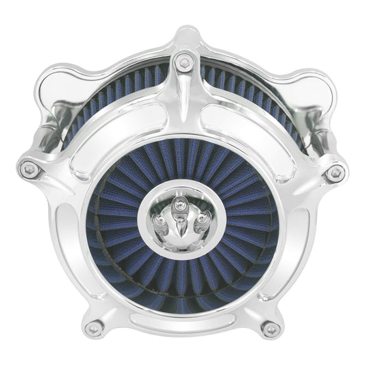 Turbine Air Filter Blue Intake Chrome For Harley Dyna Street Fat Bob 2000-2017 | HCmotorku