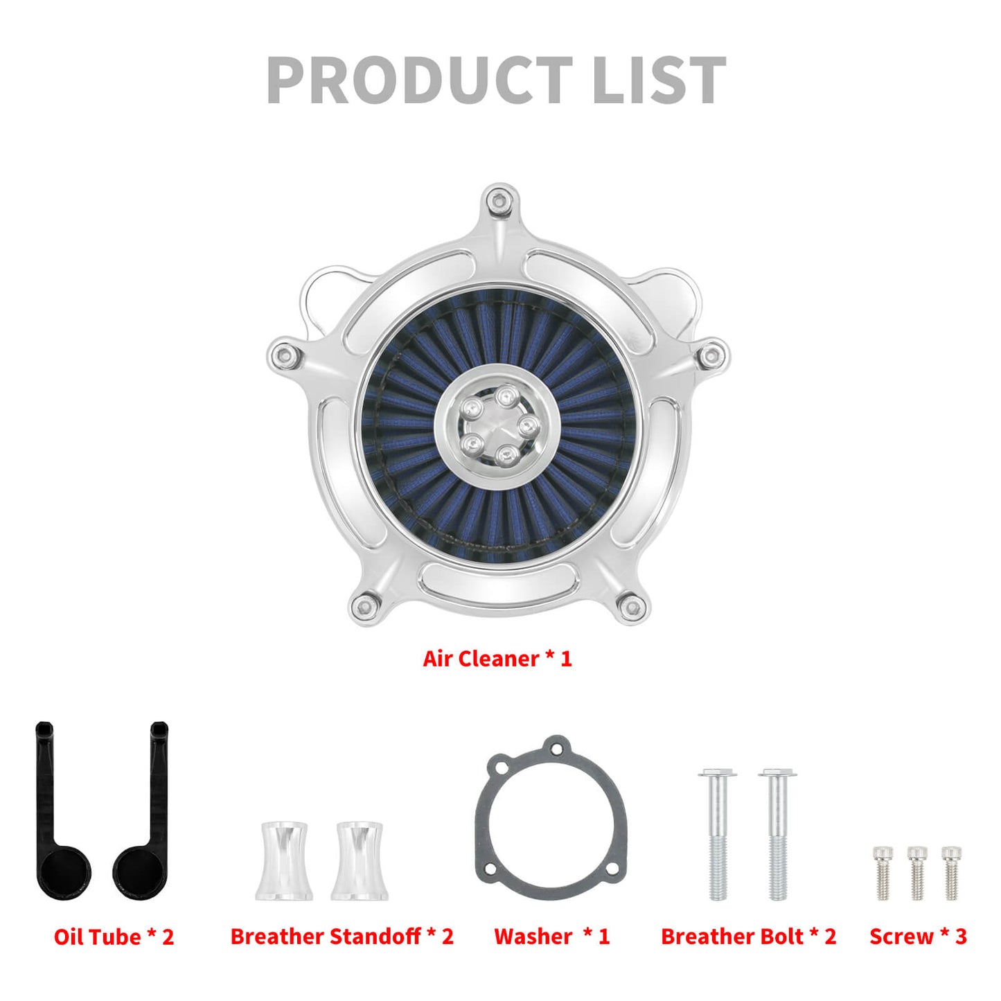 Turbine Air Filter Blue Intake Chrome For Harley Dyna Street Fat Bob 2000-2017 | HCmotorku
