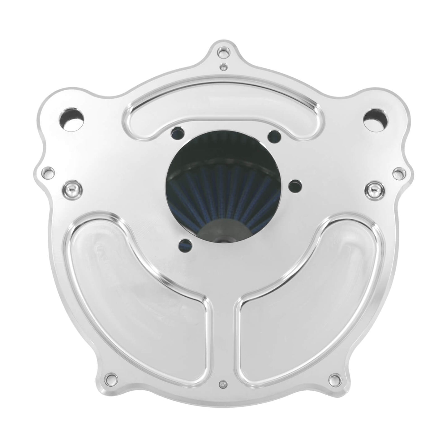 Turbine Air Filter Blue Intake Chrome For Harley Dyna Street Fat Bob 2000-2017 | HCmotorku