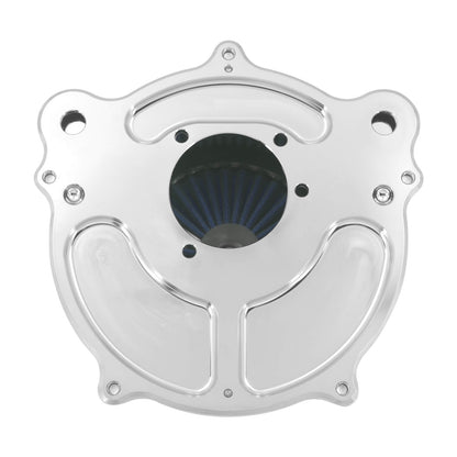 Turbine Air Filter Blue Intake Chrome For Harley Dyna Street Fat Bob 2000-2017 | HCmotorku