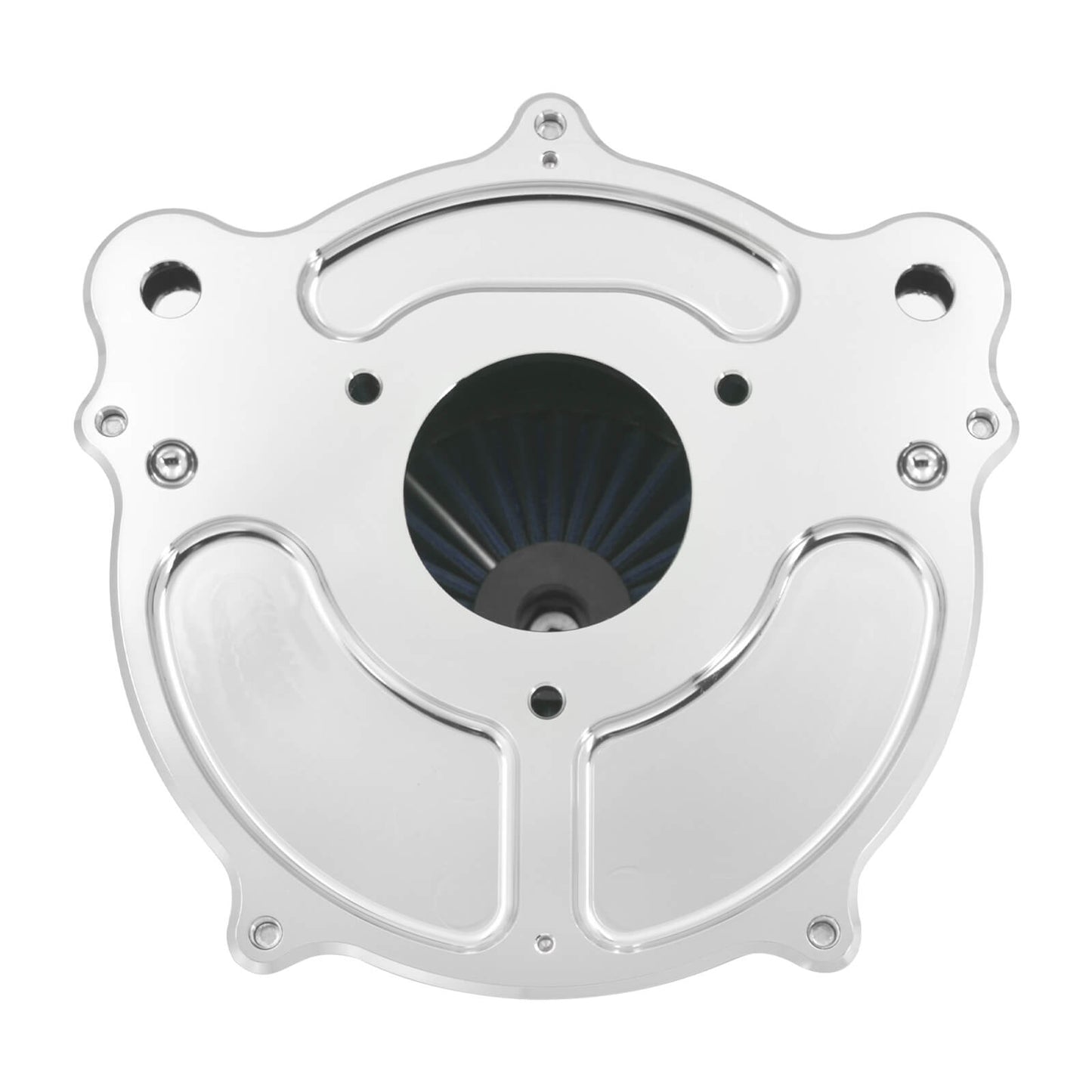 Turbine Air Filter Blue Intake Chrome For Harley Touring Road Street Glide 2008-2016 | HCmotorku