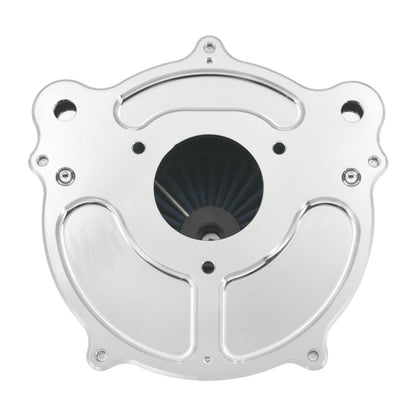 Turbine Air Filter Blue Intake Chrome For Harley Touring Road Street Glide 2008-2016 | HCmotorku