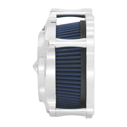 Turbine Air Filter Blue Intake Chrome For Harley Touring Road Street Glide 2008-2016 | HCmotorku