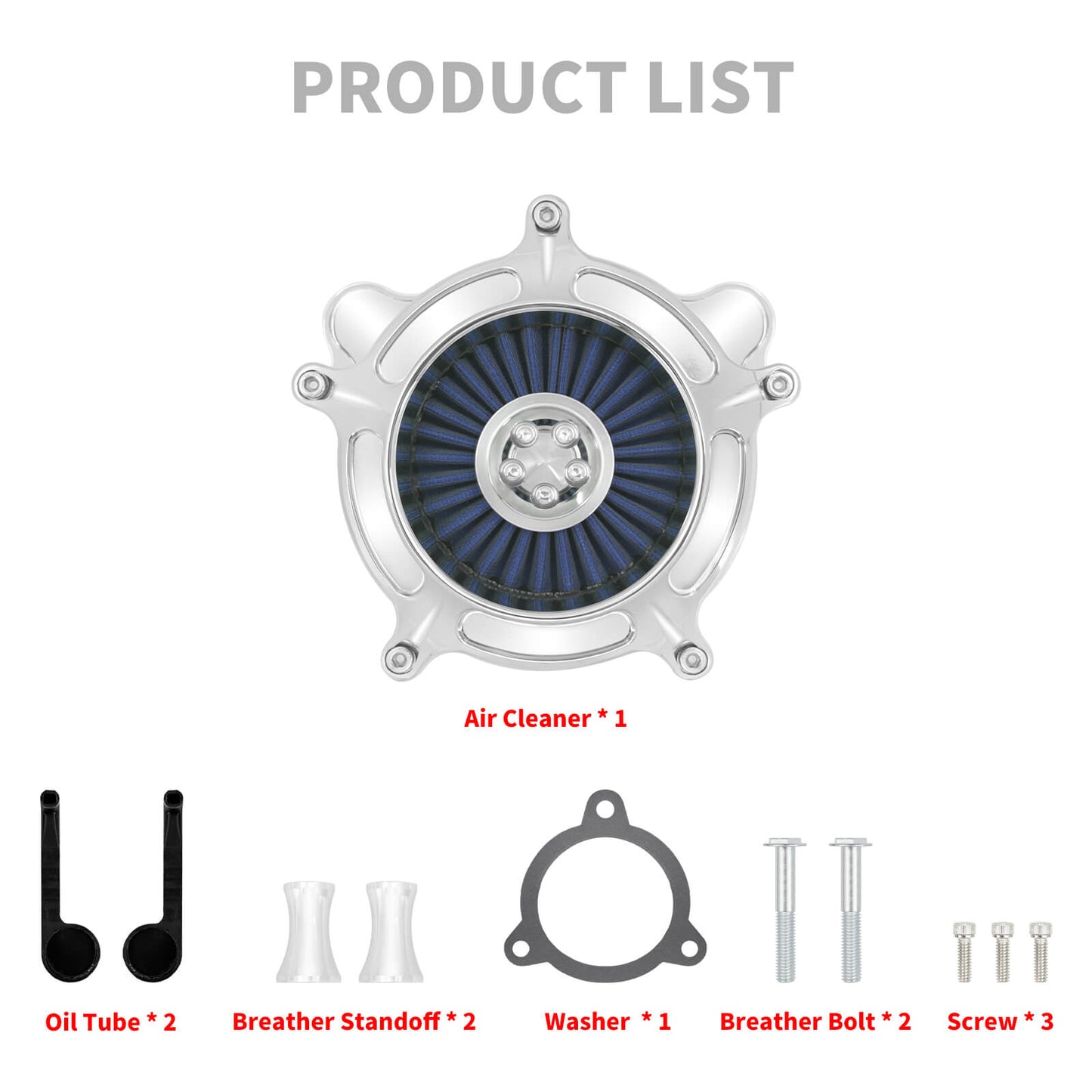 Turbine Air Filter Blue Intake Chrome For Harley Touring Road Street Glide 2008-2016 | HCmotorku