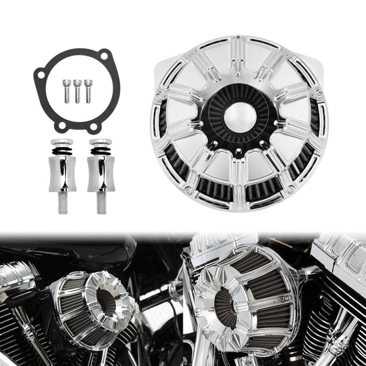 Spin Cut Air Cleaner Intake Filter Chrome Fit For Harley Touring '00-'07 Dyan '00-'17 | HCmotorku