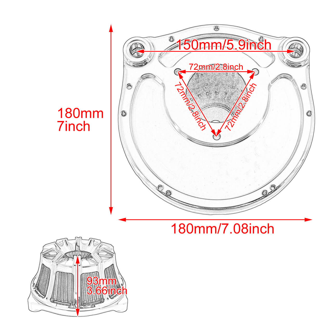 Air Cleaner Intake Filter Chrome Fits For Harley Dyna Touring Softail 2008-2017 | HCmotorku