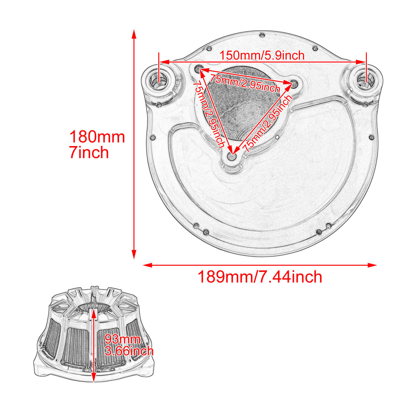 Air Cleaner Blue Intake Filter Chrome Fit For Harley Touring 2017-2023 Softail 2018-2024 | HCmotorku