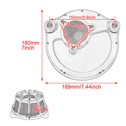 Air Cleaner Blue Intake Filter Chrome Fit For Harley Touring 2017-2023 Softail 2018-2024 | HCmotorku