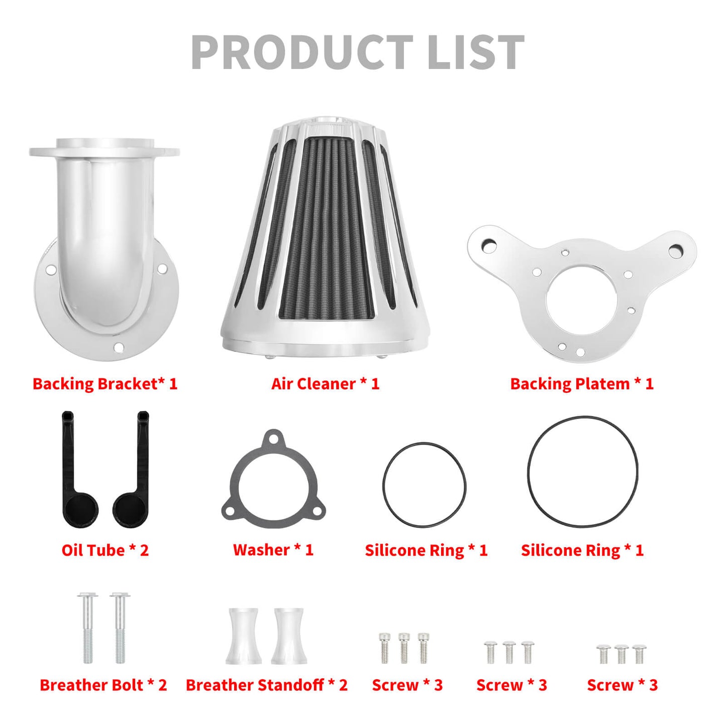 Air Filter Cleaner Grey Element Chrome Fit For Harley Softail Breakout CVO 2016 2017 | HCmotorku