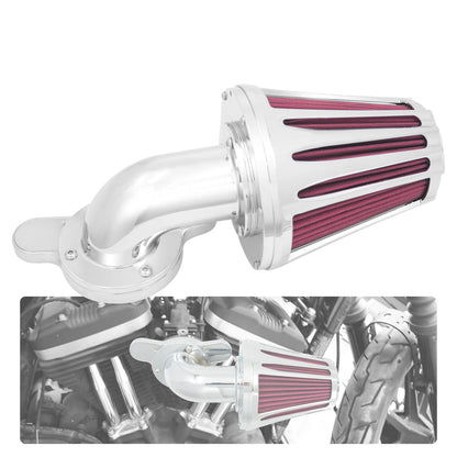 CNC Cut Air Cleaners Red Intake Chrome Fit For Harley Sportster XL 883 2004-2022 | HCmotorku