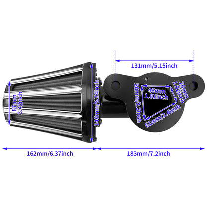 CNC Sucker Air Cleaner Grey Intake For Harley Sportster XL 883 1200 2004-2022 | HCmotorku