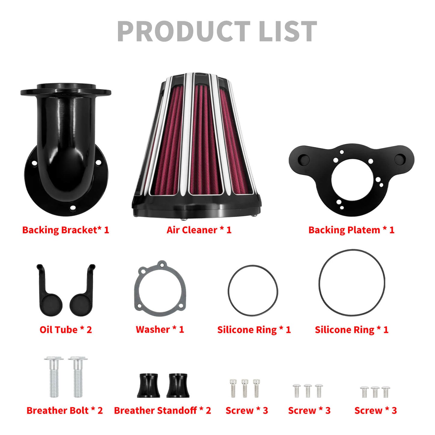 CNC Sucker Air Cleaner Kit Black Fit For Harley Sportster XL 883 1200 2004-2022 | HCmotorku